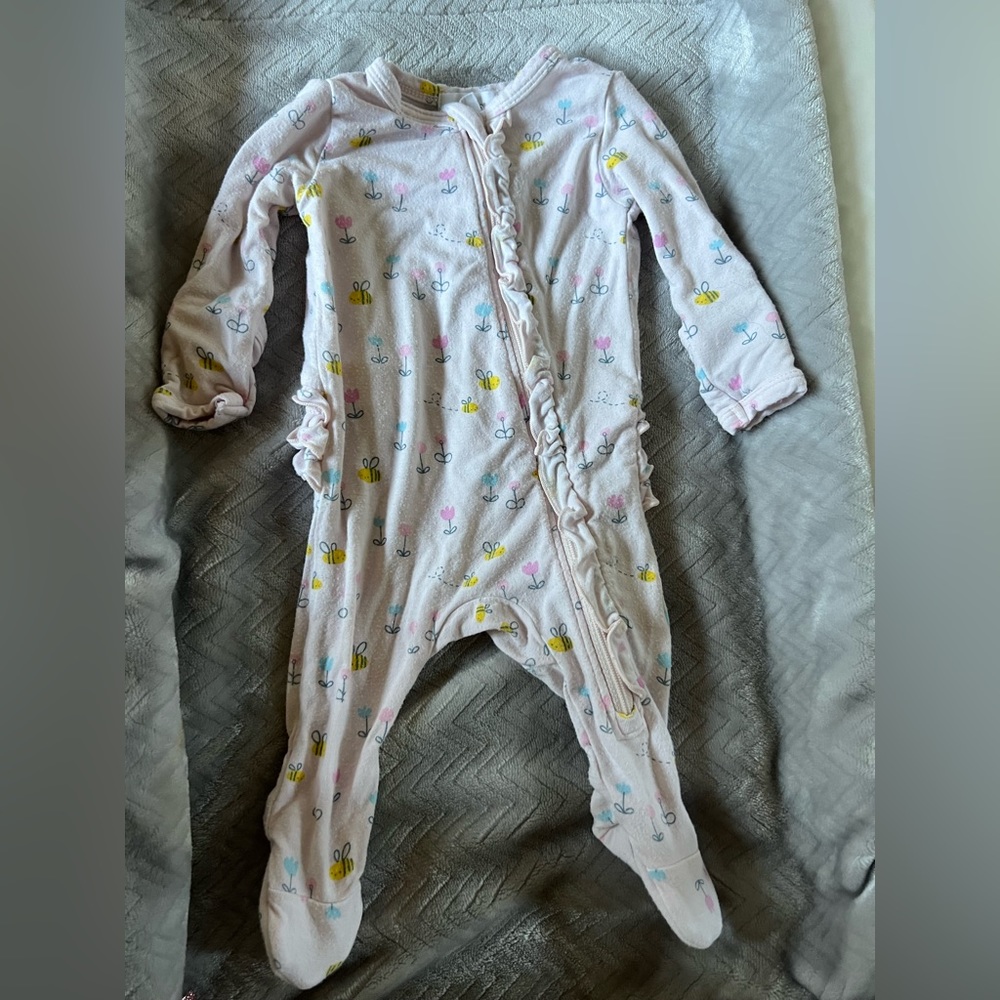 Angel Dear Newborn Onsie Bees and Flowers